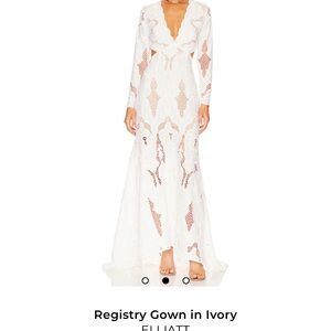 Elliatt Long Sleeve Ivory Lace Gown